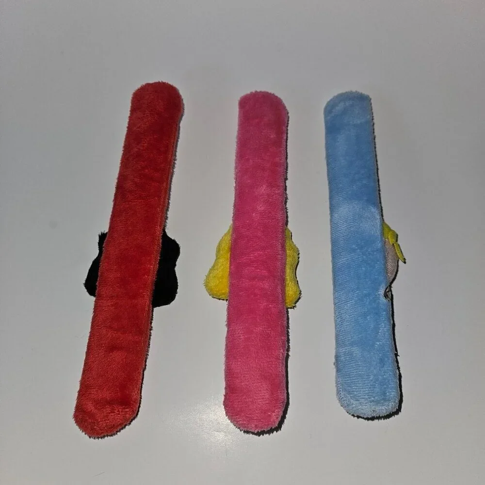 3 Disney Princess Plush Slap Bracelet Lot Snow White Tinkerbell Aurora